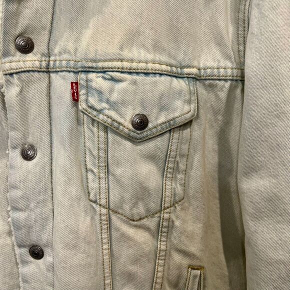 Levi's - Vintage Fit Fleece Denim Trucker Jacket - Dry Ice - Picture 6 of 7